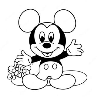 Mickey Mouse Birthday Coloring Pages