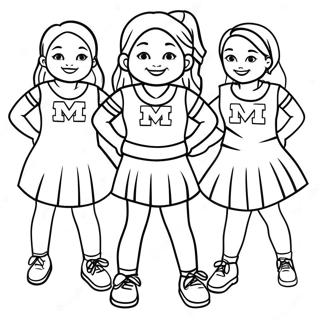 Michigan Wolverines Cheerleader Coloring Page 98958-37681