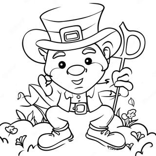 Joyful Leprechaun With Cross Coloring Page 98983-37701