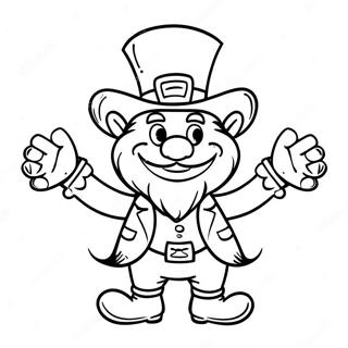 Joyful Leprechaun With Cross Coloring Page 98983-37702