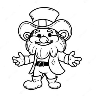 Joyful Leprechaun With Cross Coloring Page 98983-37703