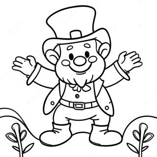Joyful Leprechaun With Cross Coloring Page 98983-37704