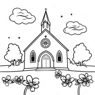 Charming St Patrick S Day Church Scene Coloring Page 98984-37706