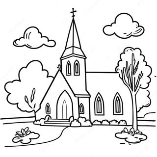 Charming St Patrick S Day Church Scene Coloring Page 98984-37707