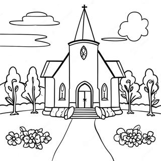 Charming St Patrick S Day Church Scene Coloring Page 98984-37708