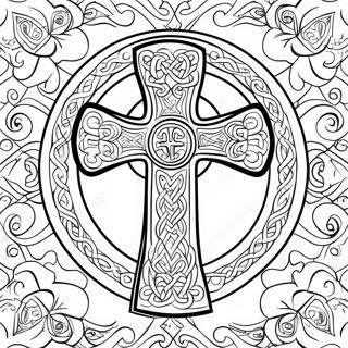 Elegant Celtic Cross Coloring Page 98985-37709