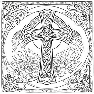 Elegant Celtic Cross Coloring Page 98985 37710
