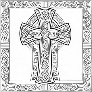 Elegant Celtic Cross Coloring Page 98985 37711