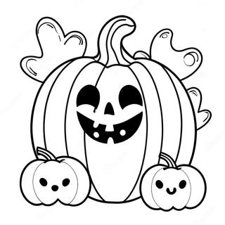 Spooky Pumpkin With Ghosts Coloring Page 99059-37761