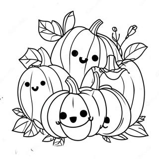 Happy Pumpkin Family Coloring Page 99060-37766