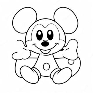 Cute Mickey Mouse With Hearts Coloring Page 99136-37818