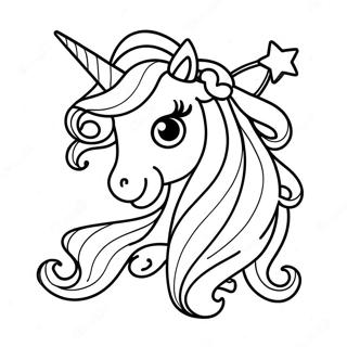 Magical Unicorn Girl With Rainbow Hair Coloring Page 99188-37860