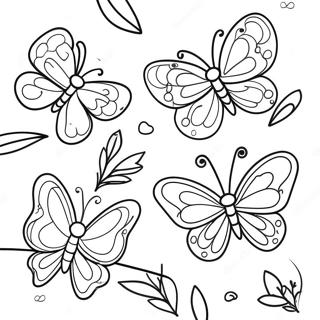 Cheerful Butterflies Fluttering Coloring Page 99292 37943