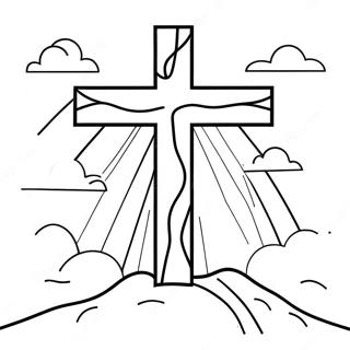 Cross In The Sunset Good Friday Coloring Page 99318 37961