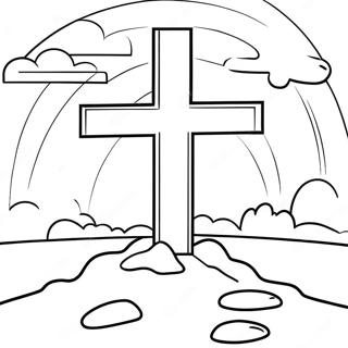 Cross In The Sunset Good Friday Coloring Page 99318 37963