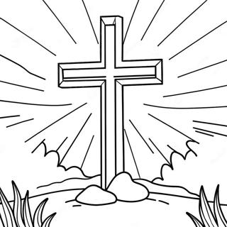 Cross In The Sunset Good Friday Coloring Page 99318 37964