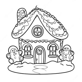 Gingerbread House Sheet Coloring Pages