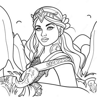 Mira In A Fantasy Landscape Coloring Page 99423-38051