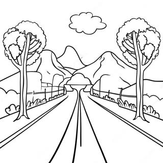 Scenic Road Trip Landscape Coloring Page 99474-38089