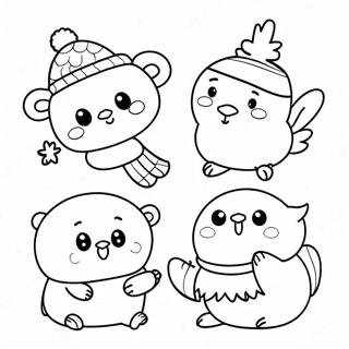 Cute Winter Animals Coloring Page 99496-38095