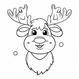 Lovely Reindeer With A Red Nose Coloring Page 99500-38111
