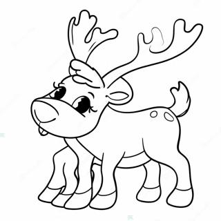 Lovely Reindeer With A Red Nose Coloring Page 99500-38303