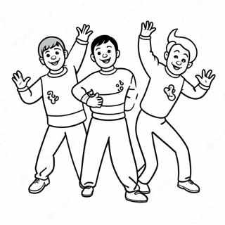 Wiggles Dancing Characters Coloring Page 99548 38330