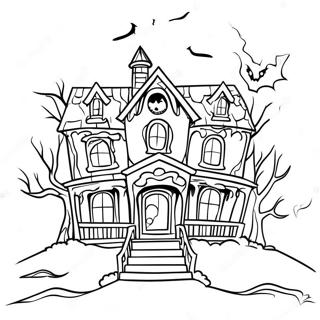 Spooky Haunted House Coloring Page 9957-1629