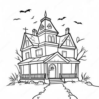 Spooky Haunted House Coloring Page 9957-1630