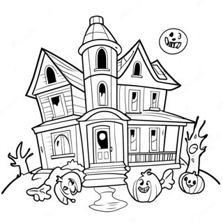 Spooky Haunted House Coloring Page 9957-1631