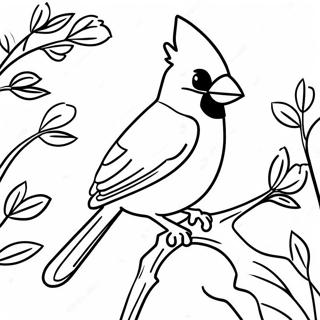Cardinal Bird In Winter Scene Coloring Page 99626-38395