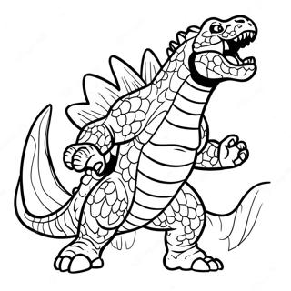 Fierce Godzilla Roaring Coloring Page 99676-38429