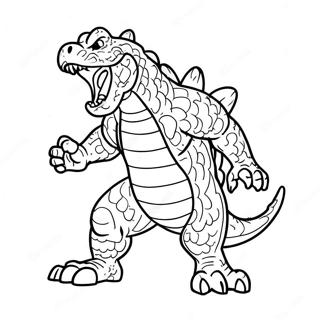 Fierce Godzilla Roaring Coloring Page 99676-38430