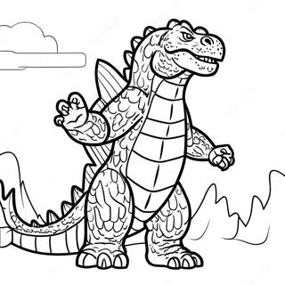 Fierce Godzilla Roaring Coloring Page 99676-38432