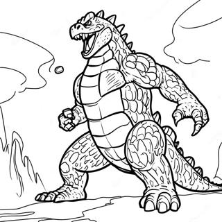 Epic Godzilla Vs Monster Coloring Page 99678-38437