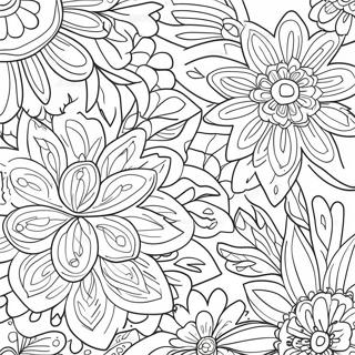 Bright Floral Pattern Coloring Page 99702-38450