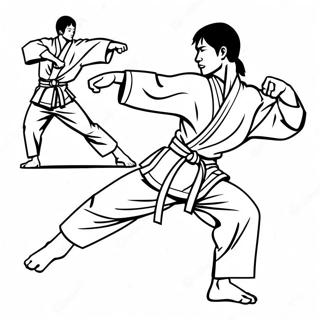 Karate Fighter In Uniform Coloring Page 99989-38681