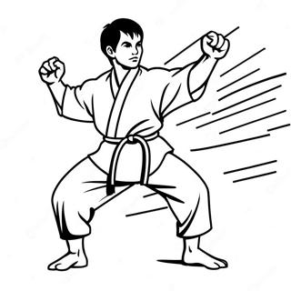 Karate Fighter In Uniform Coloring Page 99989-38682